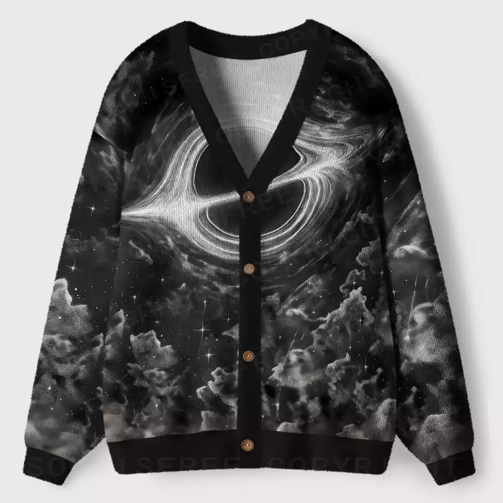 Black Hole Nebula Ugly Cardigan Sweaters 