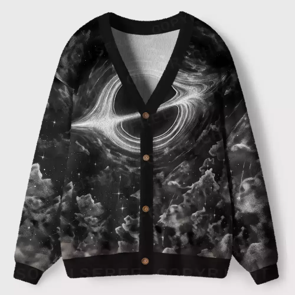 Black Hole Nebula Ugly Cardigan Sweaters