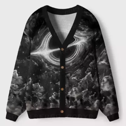 Black Hole Nebula Ugly Cardigan Sweaters 