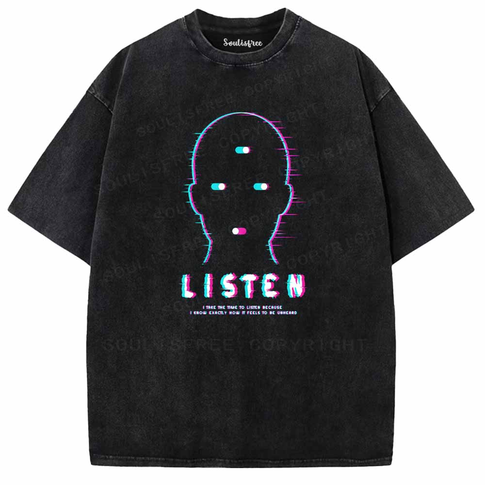 Soulisfree  LISTEN Washed Tee