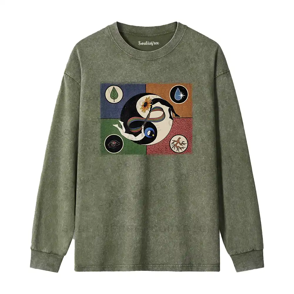 Day Or Night Washed Long Sleeve Shirt