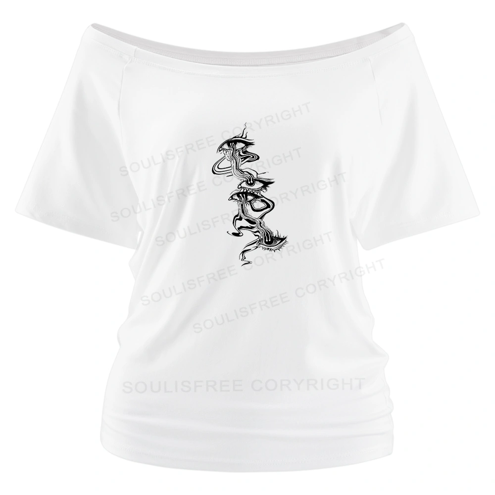 Psychedelic Eyes Off Shoulder Top