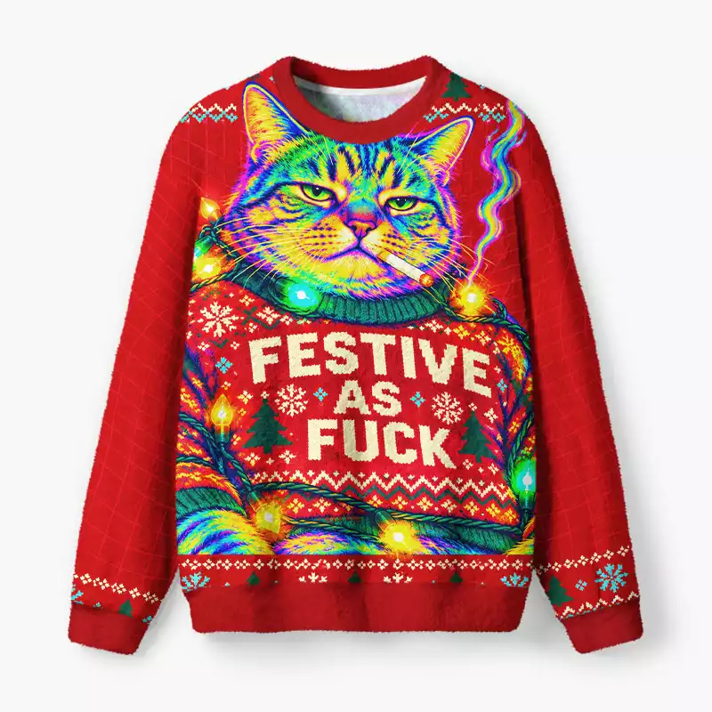 Soulisfree Festival As Fuck Fuzzy Crewneck Sweater