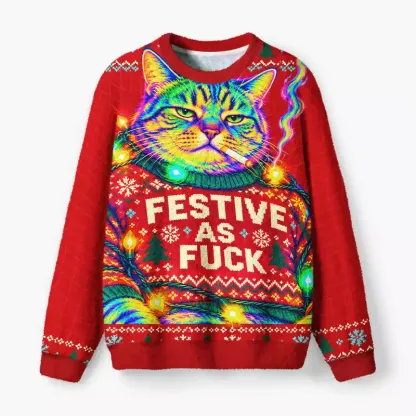 Soulisfree Festival As Fuck Fuzzy Crewneck Sweater