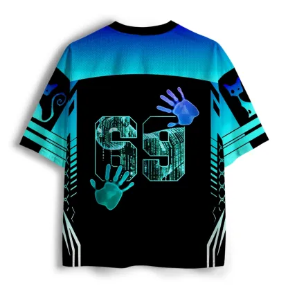Soulisfree Cyber Meow Glitch Mesh Jersey