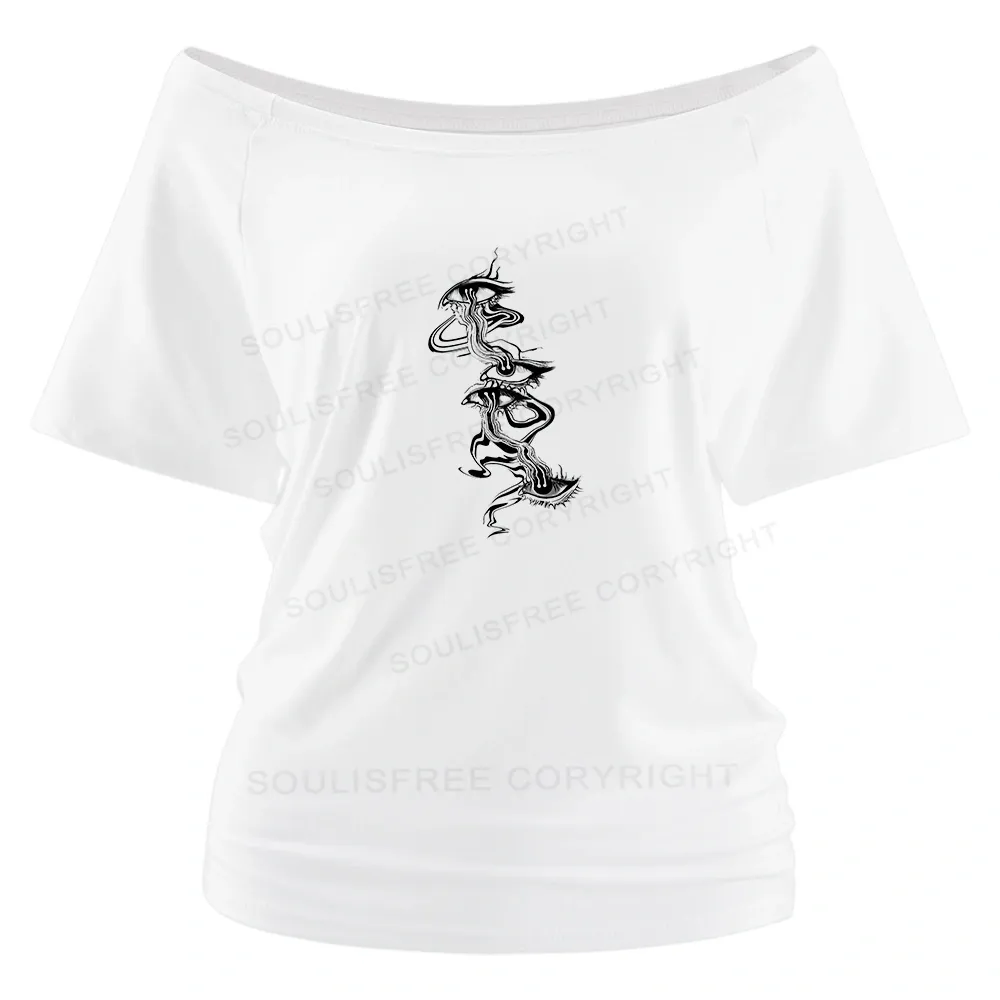 Psychedelic Eyes Off Shoulder Top