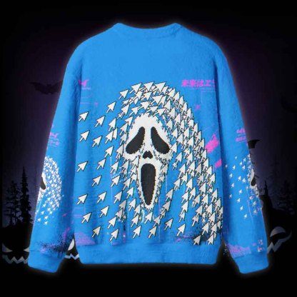 Soulisfree Cursor Scream Glitc Fuzzy Crewneck Sweater