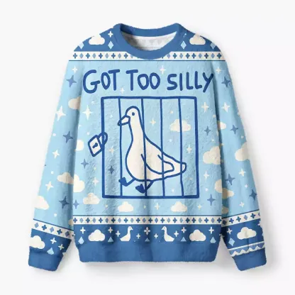 Soulisfree Got Too Silly Fuzzy Crewneck Sweater