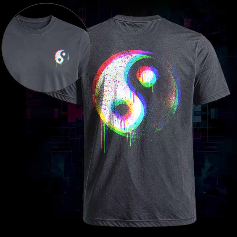Soulisfree Neon Drip Rainbow Yin Yang Classic Tee