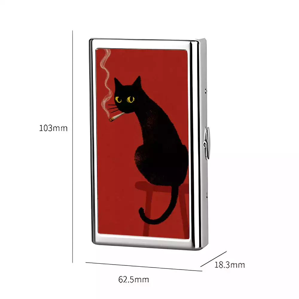 Soulisfree Unbothered Black Cat Metal Pocket Case