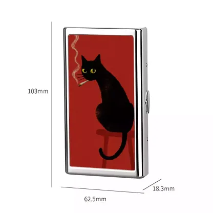 Soulisfree Unbothered Black Cat Metal Pocket Case
