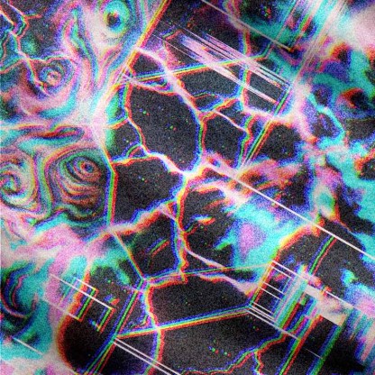 Soulisfree Digital Chaos Bloom Fuzzy Cardigan Sweater