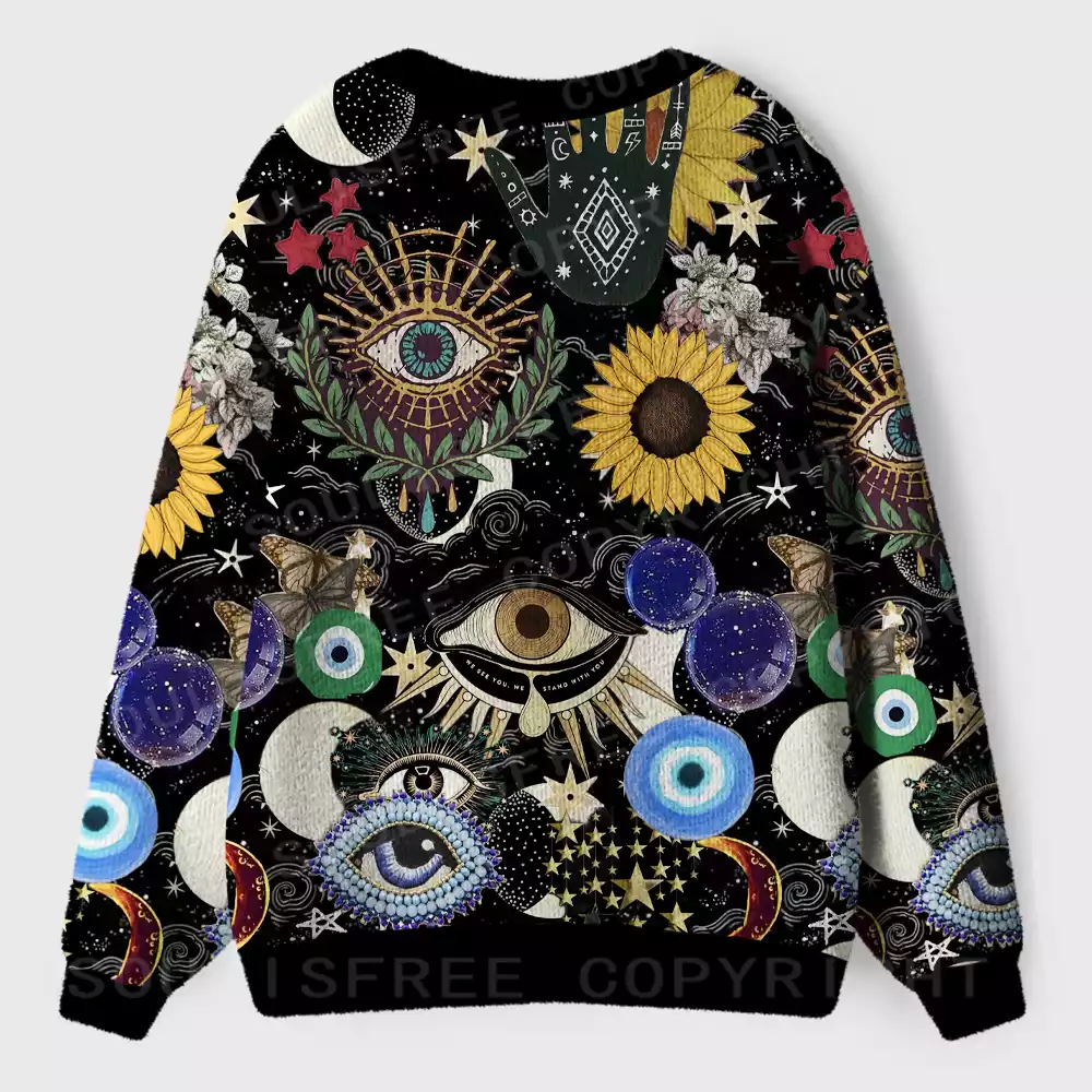 Mystic Ocular-Cosmic Insight Ugly Cardigan Sweaters 