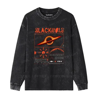 The Mystery Of Black Holes Washed Long Sleeve Shirt