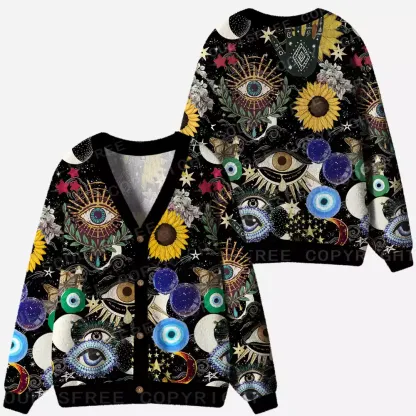 Mystic Ocular-Cosmic Insight Ugly Cardigan Sweaters 