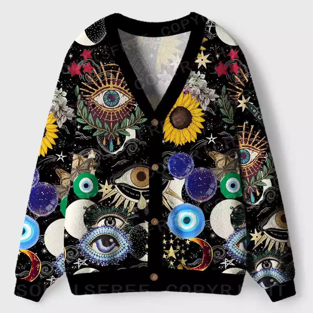 Mystic Ocular-Cosmic Insight Ugly Cardigan Sweaters