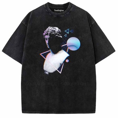 Soulisfree Cyber Geometric Sculpture Washed Tee