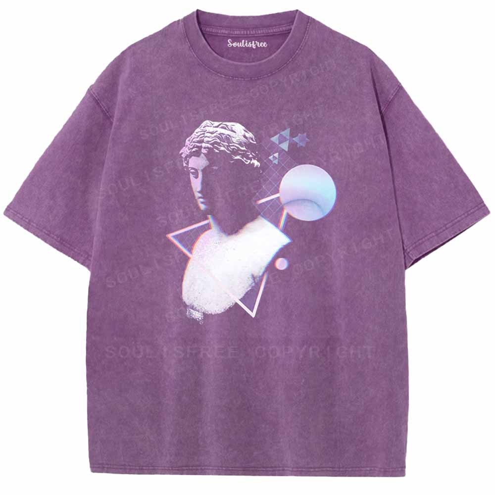 Soulisfree Cyber Geometric Sculpture Washed Tee