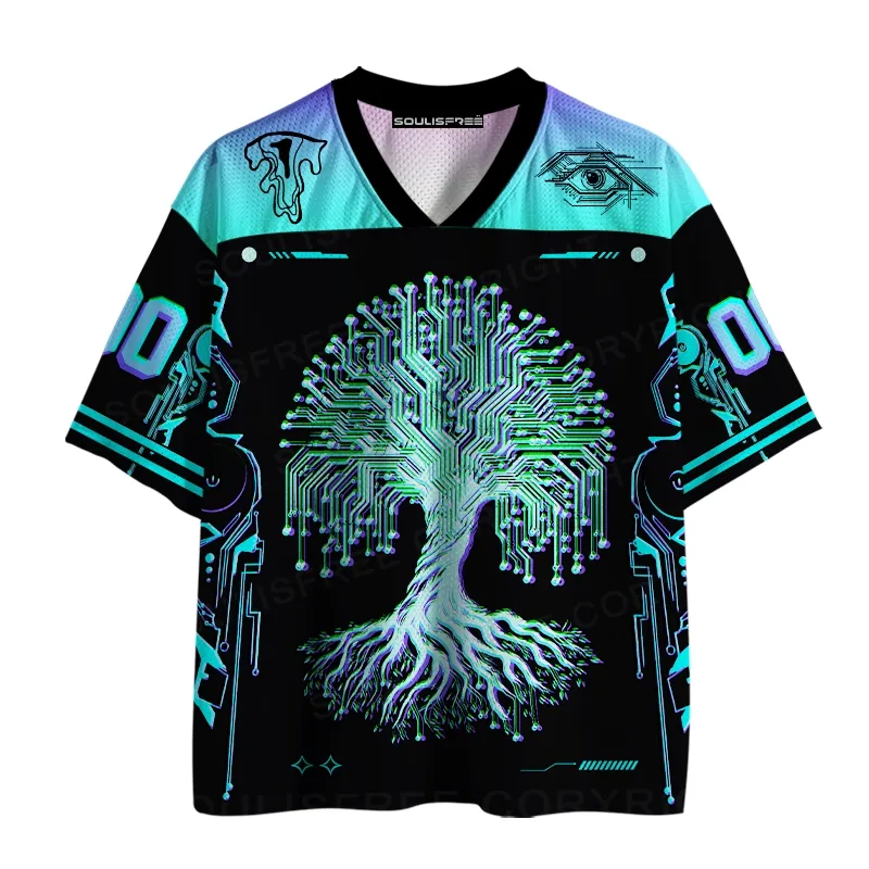 Designed Soulisfree Digital Tree Of Life Mesh Jersey