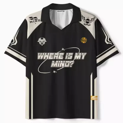 Where Is My Brain Polo Collar Unisex Jersey