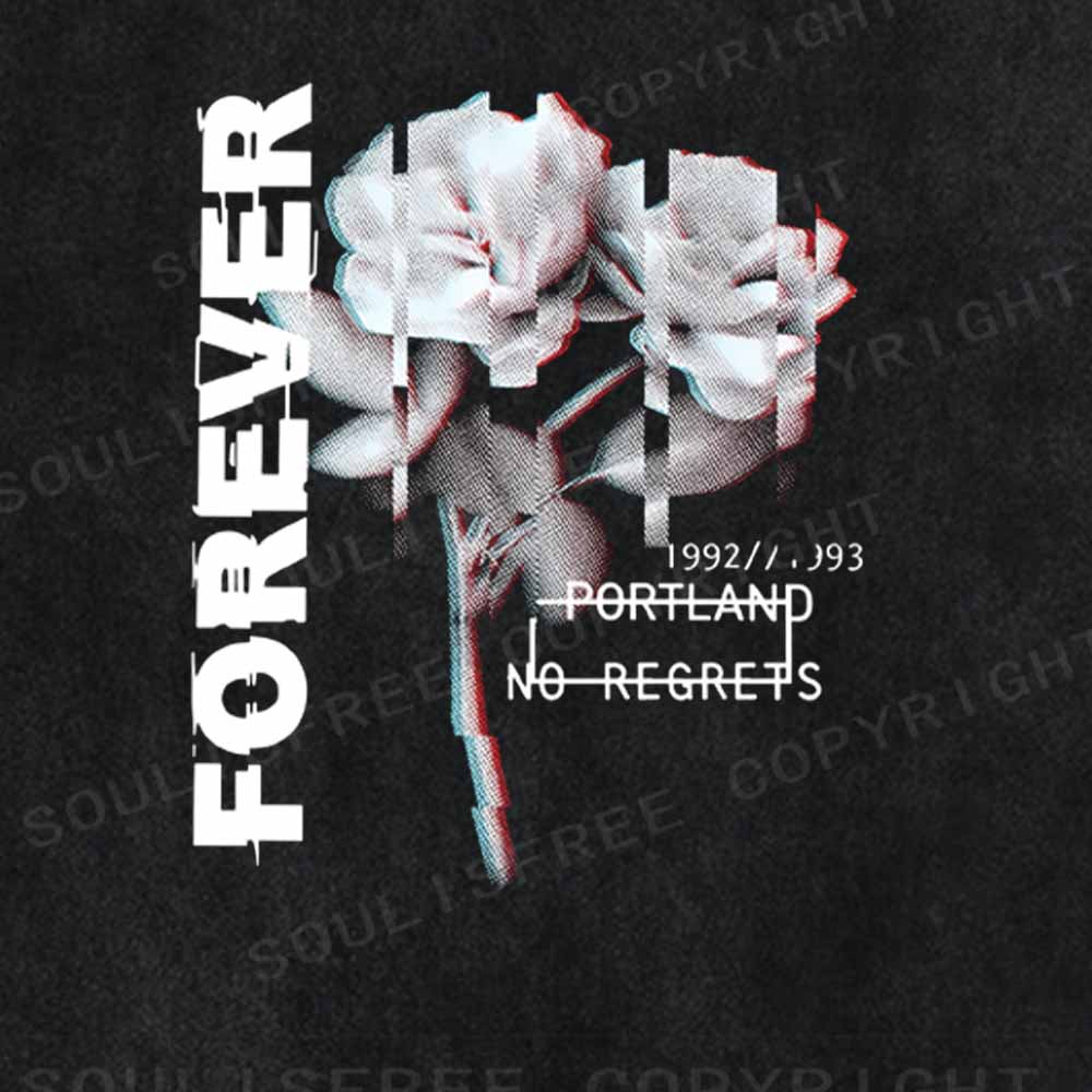 Soulisfree  FOREVER Glitch Rose Washed Tee