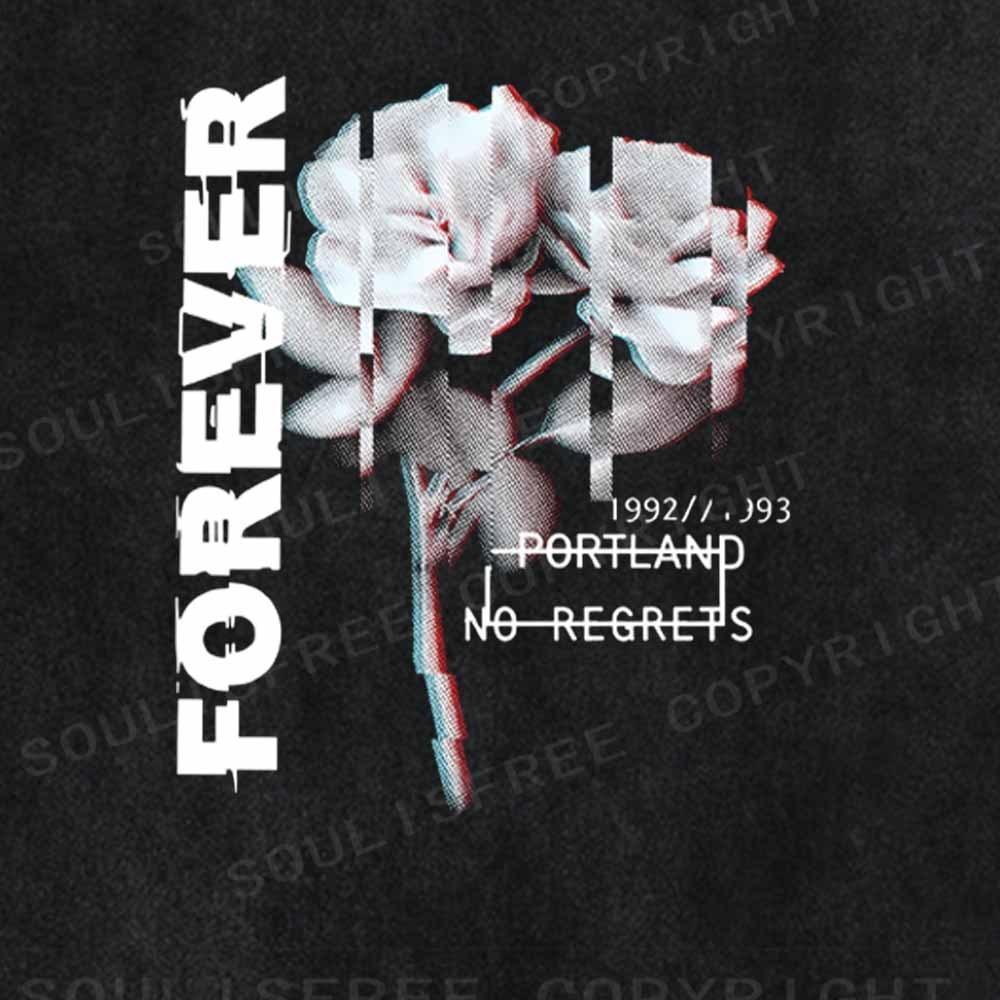 Soulisfree  FOREVER Glitch Rose Washed Tee