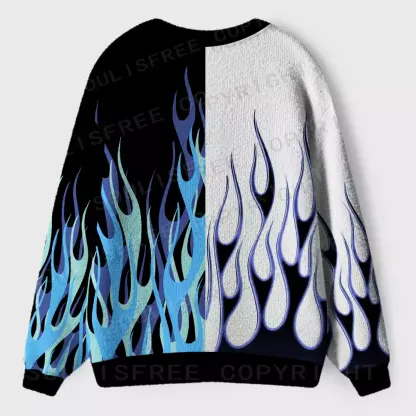 Bicolor Flame Alchemy Ugly Cardigan Sweaters 
