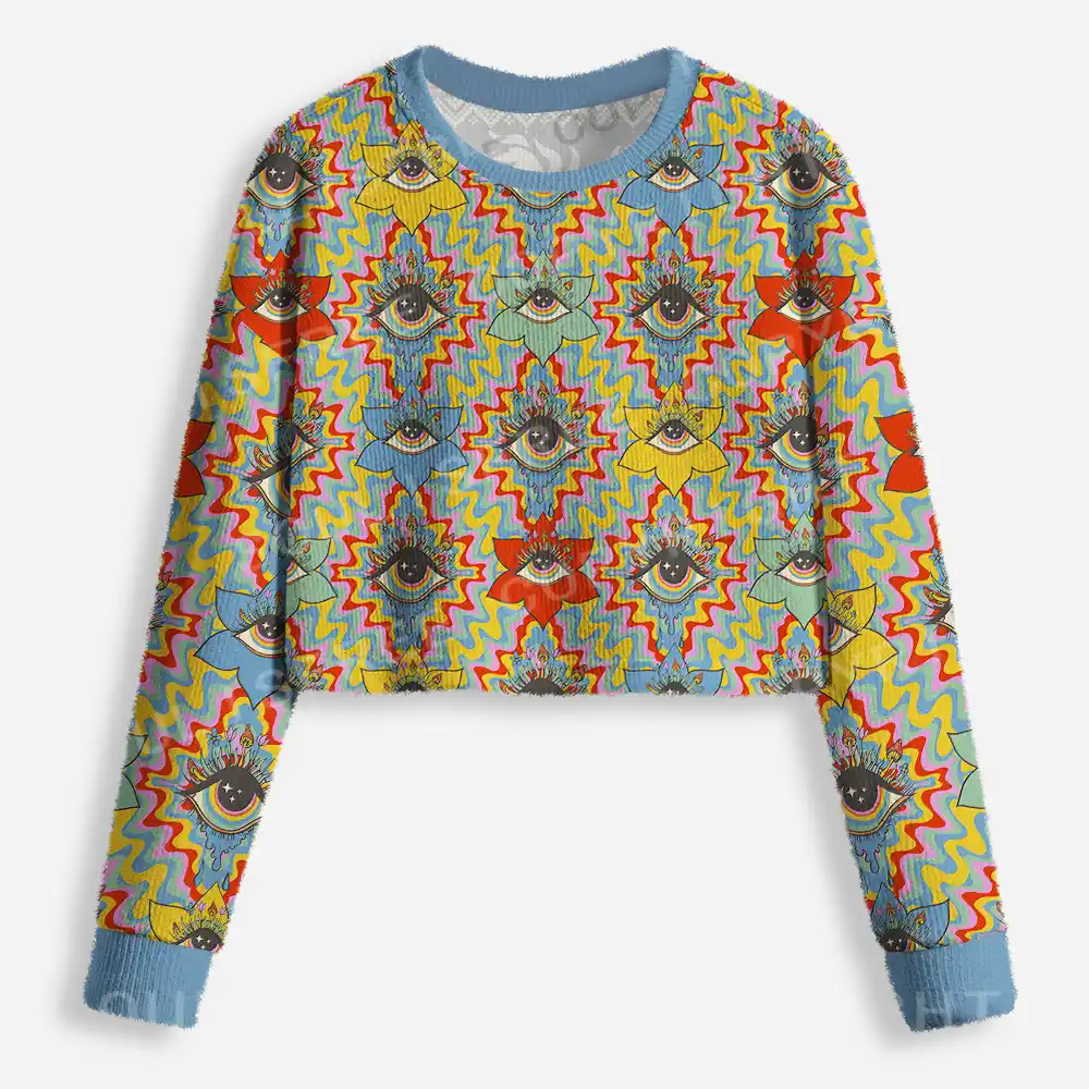 Occult Chromatic Ocular Cropped Ugly Christmas Sweater