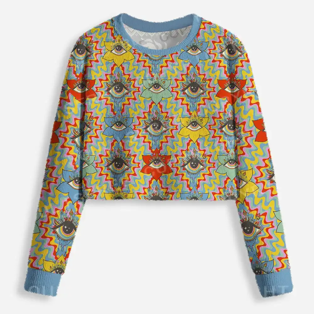 Occult Chromatic Ocular Cropped Ugly Christmas Sweater