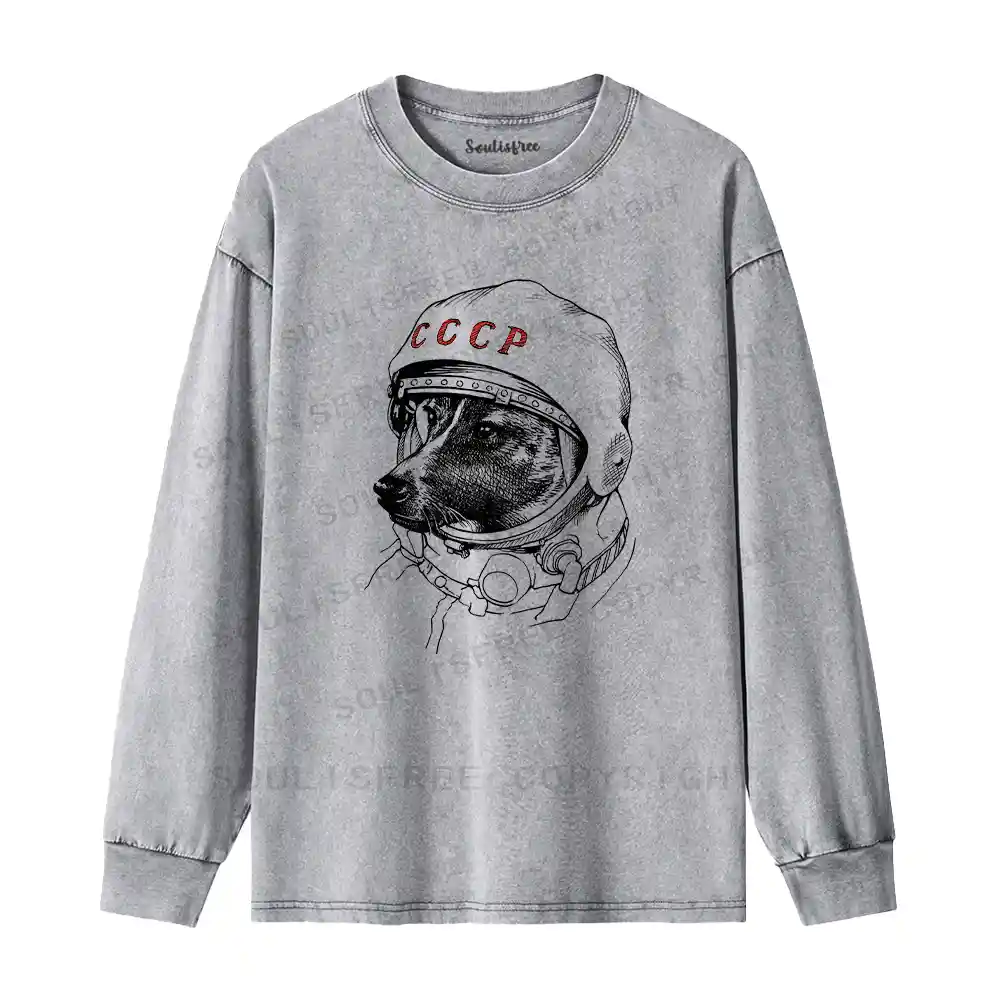 Astro Dog Washed Long Sleeve Shirt