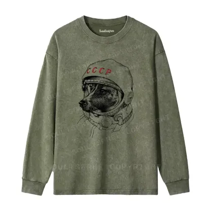 Astro Dog Washed Long Sleeve Shirt