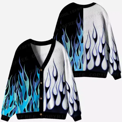 Bicolor Flame Alchemy Ugly Cardigan Sweaters 
