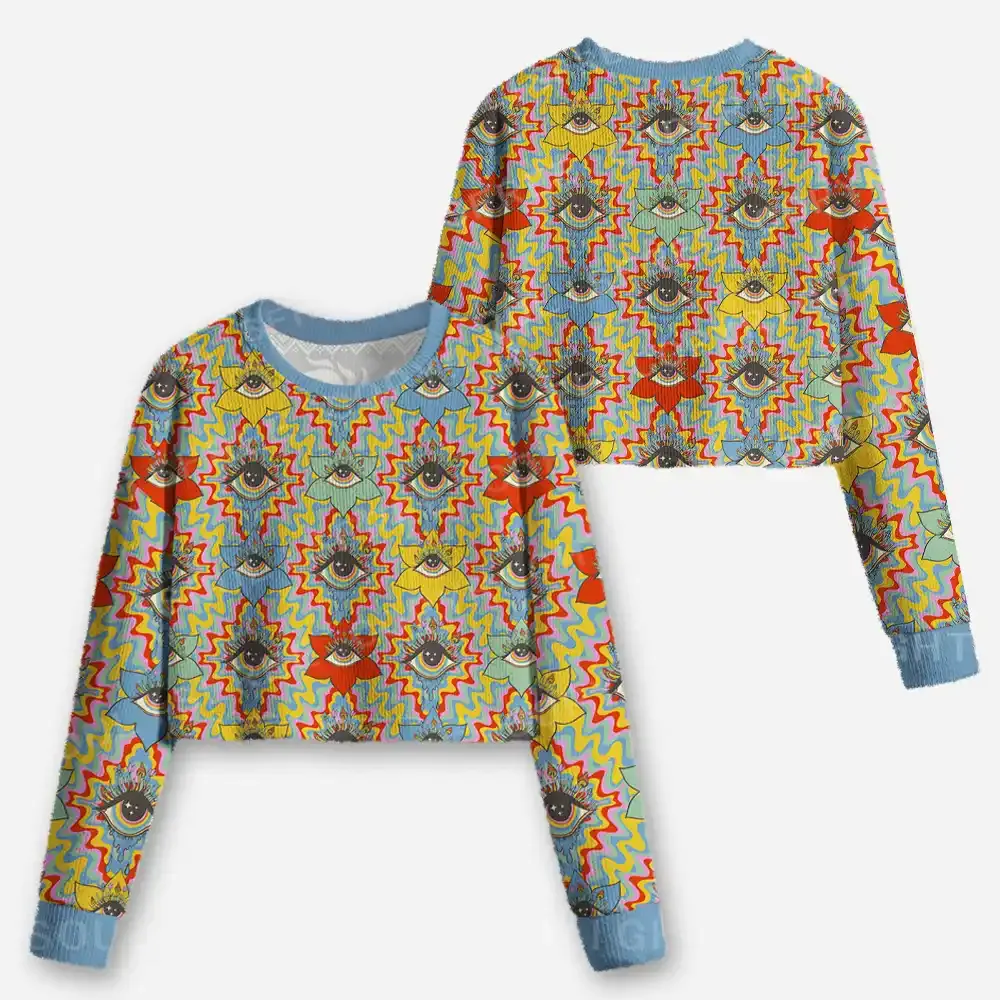 Occult Chromatic Ocular Cropped Ugly Christmas Sweater