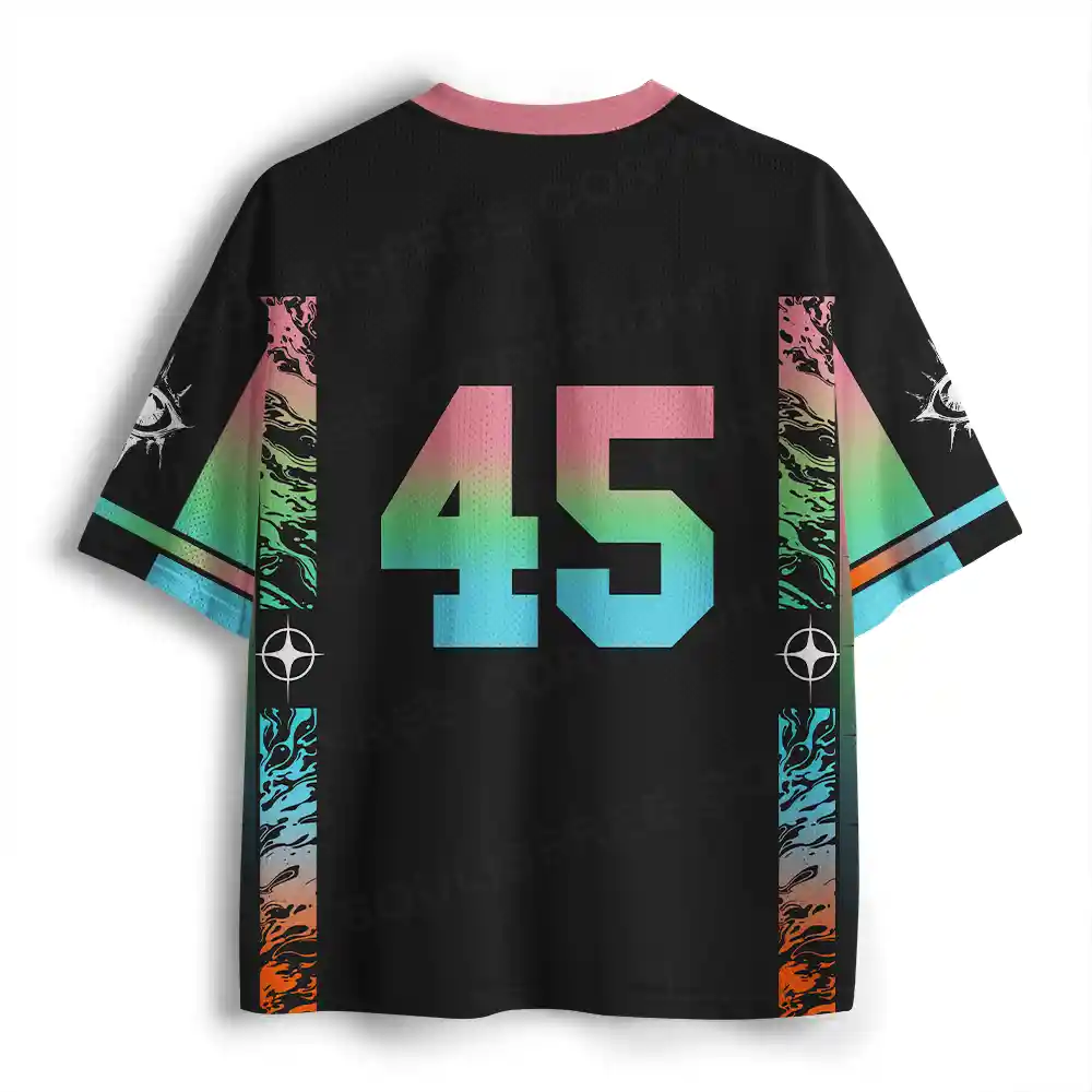 Cosmic Vision: Psychedelic Alien Mesh Jersey