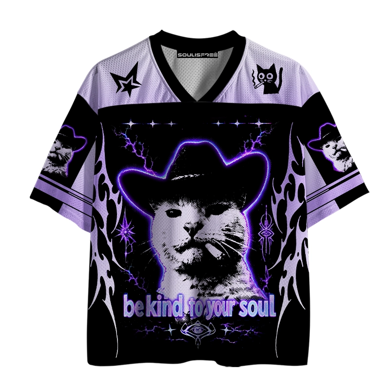 Soulisfree Cowboy Cat Mesh Jersey