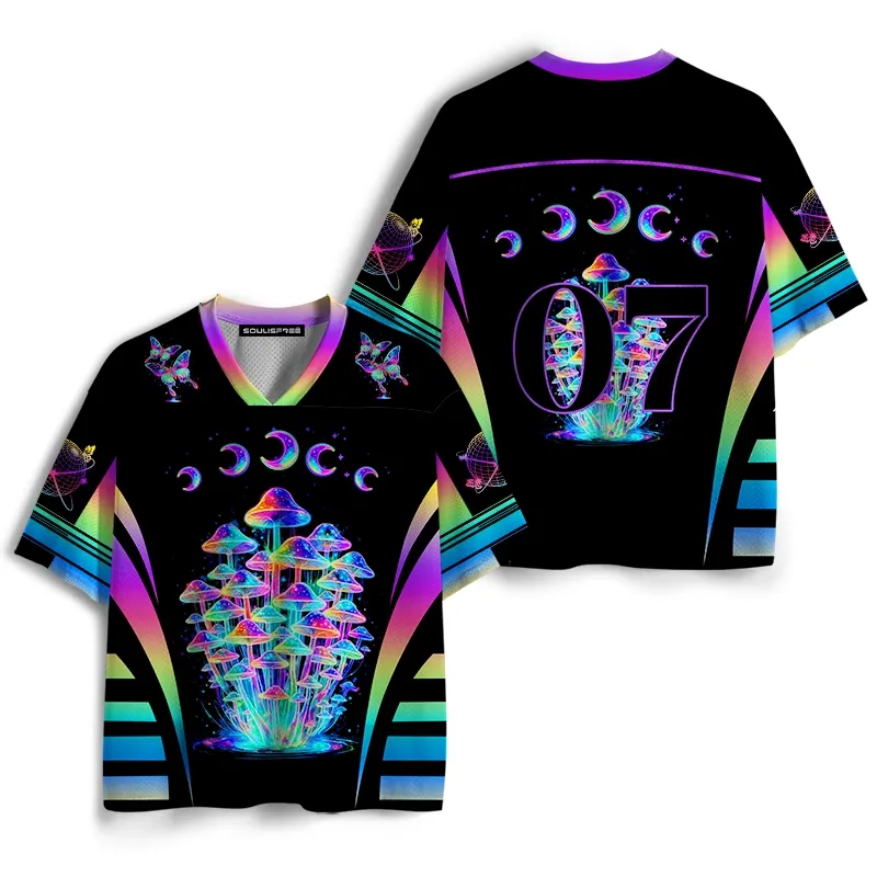 Soulisfree Rainbow Mushroom Mesh Jersey