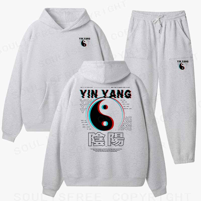Soulisfree  YIN YANG Cotton Fleece Hoodie Set