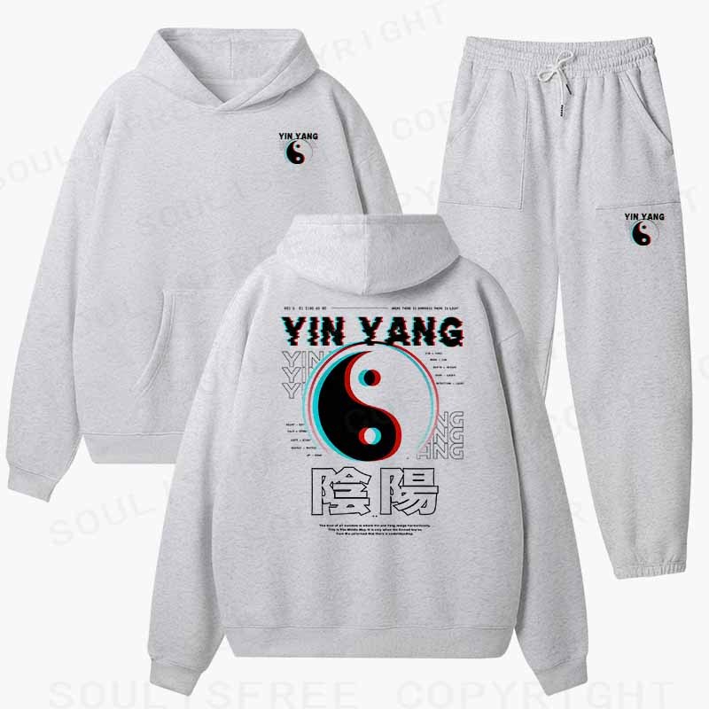 Soulisfree  YIN YANG Cotton Fleece Hoodie Set