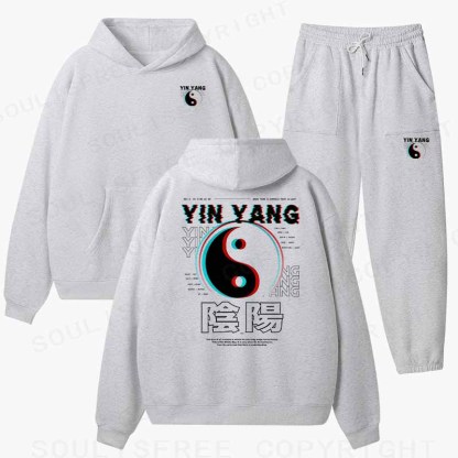 Soulisfree  YIN YANG Cotton Fleece Hoodie Set