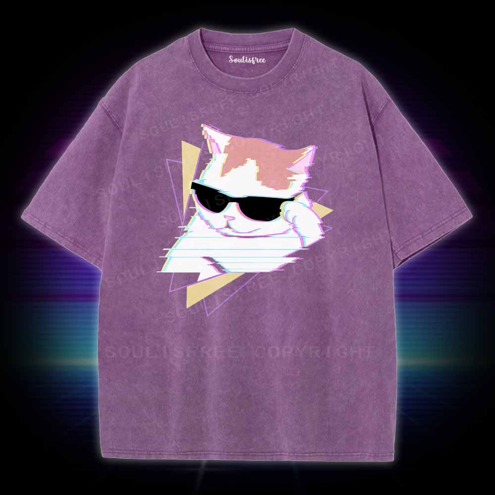 Soulisfree Funny cat meme Washed Tee