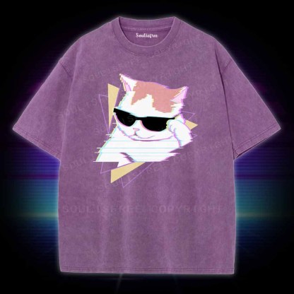 Soulisfree Funny cat meme Washed Tee