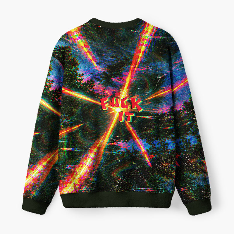 Soulisfree FUCK IT Fuzzy Crewneck Sweater
