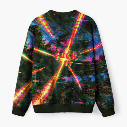 Soulisfree FUCK IT Fuzzy Crewneck Sweater