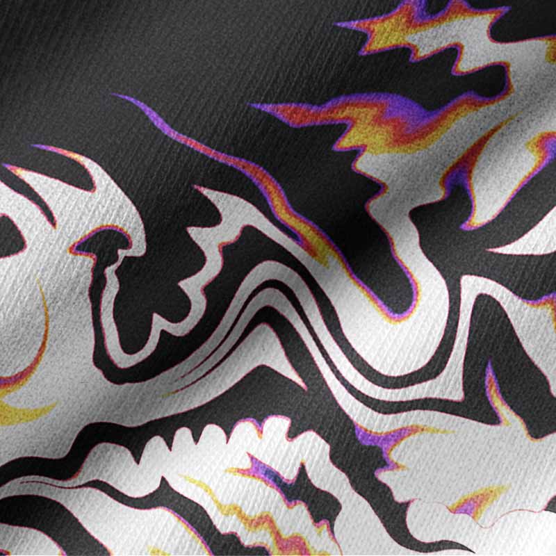 Soulisfree Neon Lava Swirl Split ECO‑PERF Long Sleeve Cotton Tee
