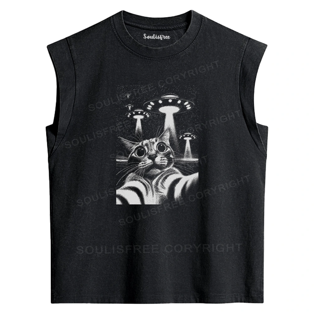 They Come For Cat Washed Tank Tops