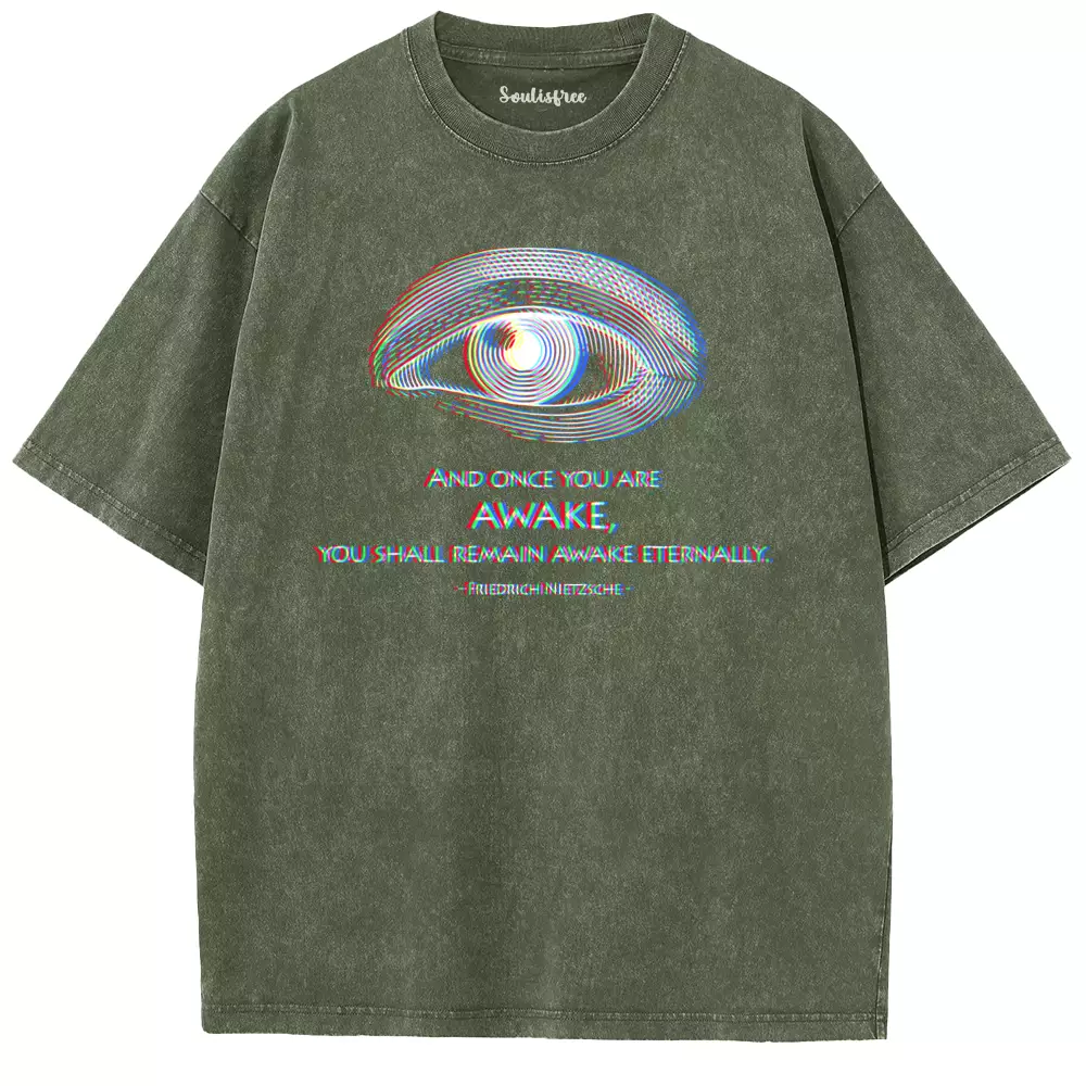 Soulisfree  ONCE YOU ARE AWAKE Washed Tee