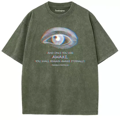 Soulisfree  ONCE YOU ARE AWAKE Washed Tee
