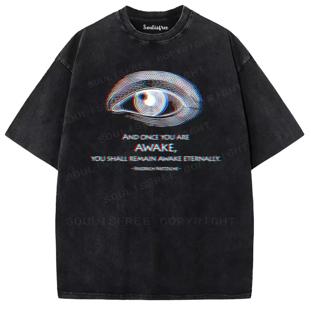 Soulisfree  ONCE YOU ARE AWAKE Washed Tee