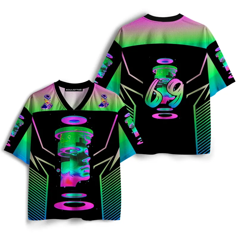 Soulisfree Psychedelic Digital Portrait Mesh Jersey