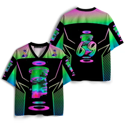 Soulisfree Psychedelic Digital Portrait Mesh Jersey